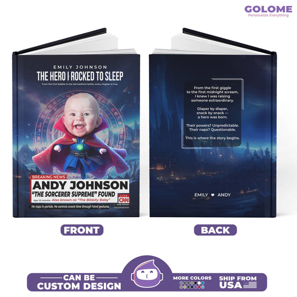 Personalized Baby Sorcerer Supreme Notebook – Custom Photo Journal for Your Little Wizard